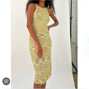 Lisa Says Gah Rainbow Knit Summer Midi Tank Dress (Size M/L)